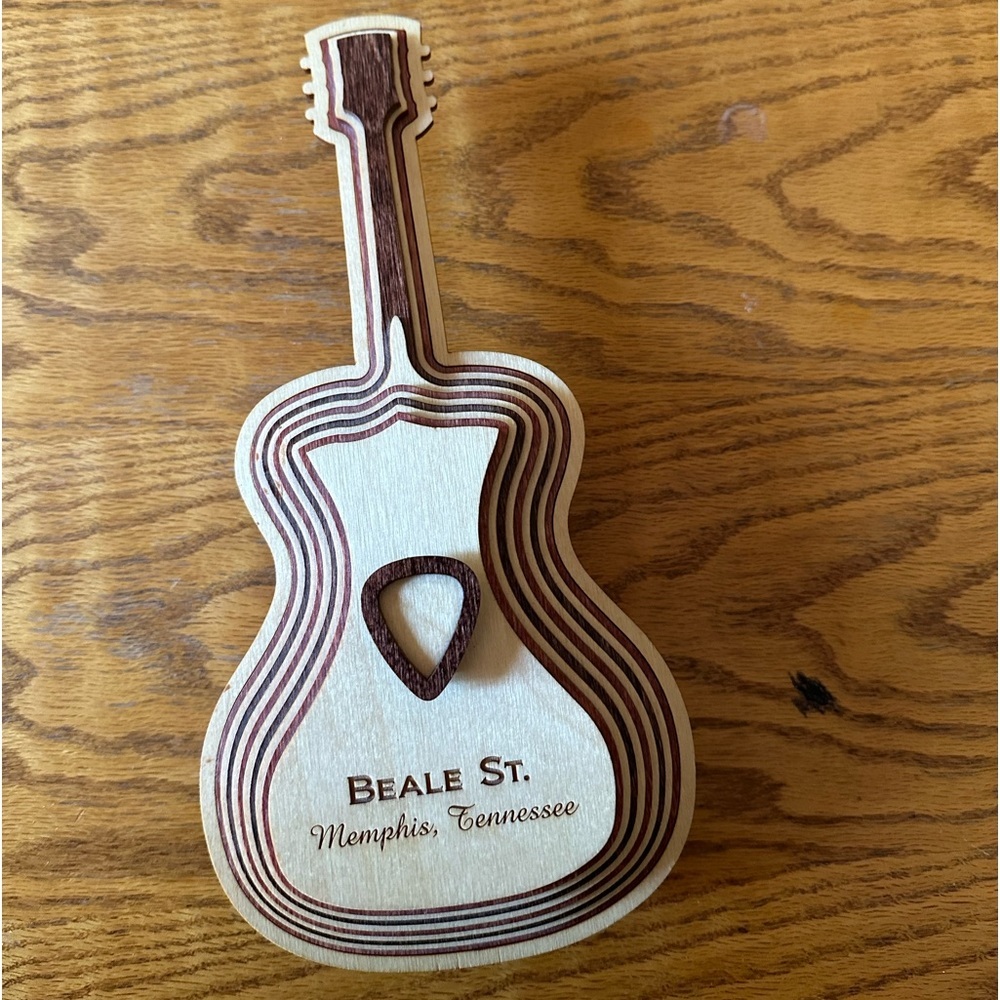 Beatle St. Memphis Tennessee Decorative Wood Guitar Sliding Lid